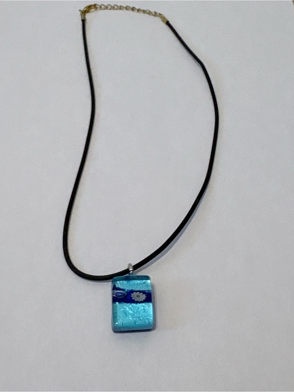 Authentic Murano Glass Pendant – Blue & Turquoise Handcrafted Art Glass Charm